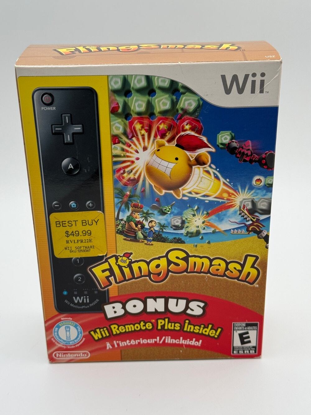 Nintendo Wii FlingSmash Bundle Wii Remote Plus Black Controller NEW Sealed 2010
